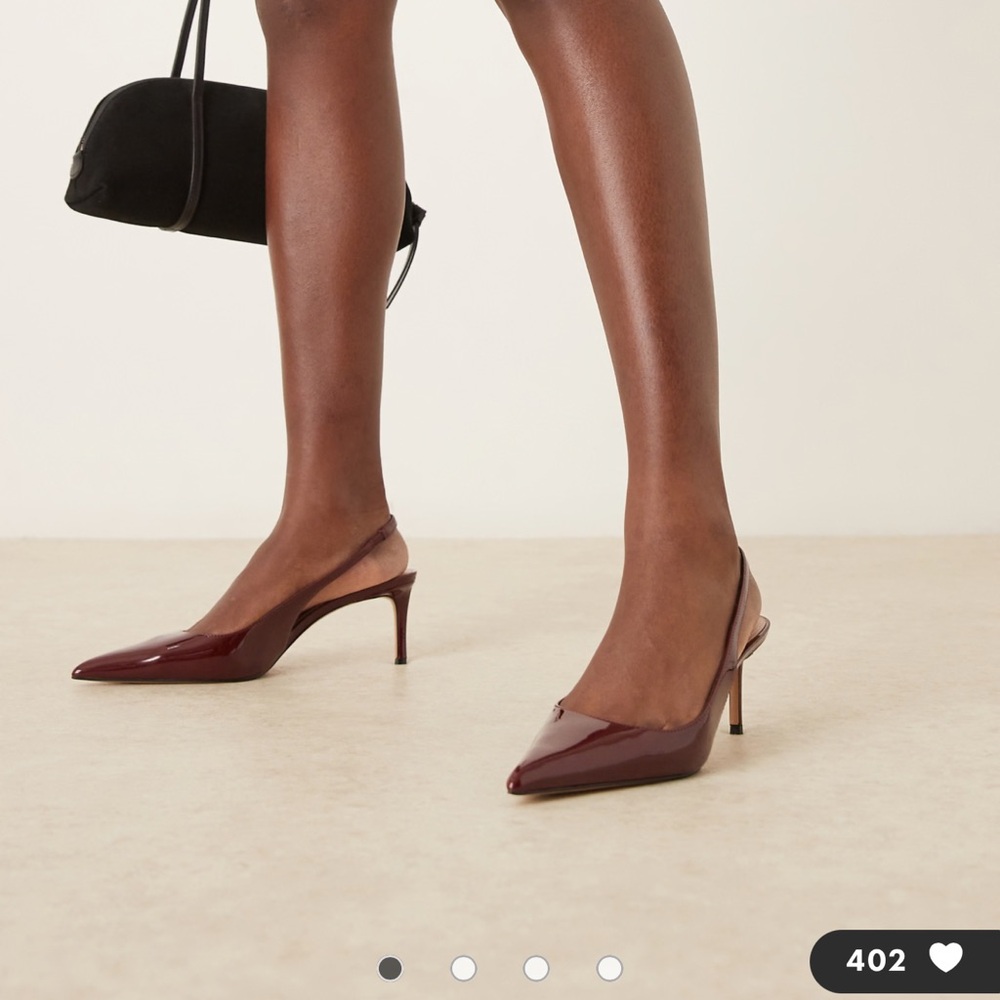 Mango Burgundy Slingback Heels